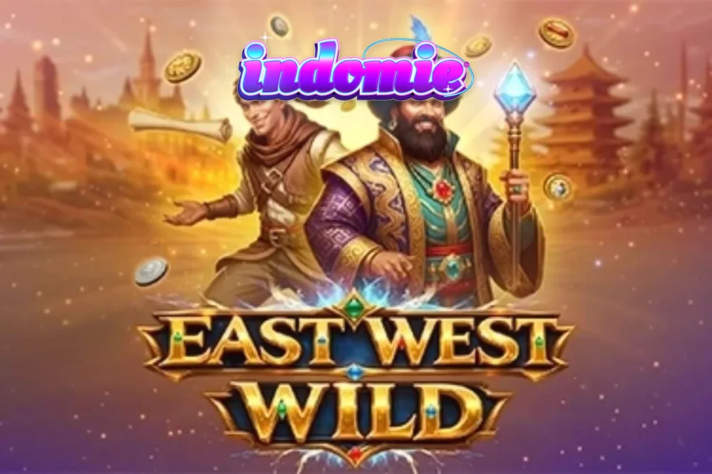 Pemandangan visual slot East West Wild dengan tema Jalur Sutra yang eksotis
